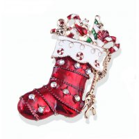 SB404 - Christmas Gift Sock Saree Brooch